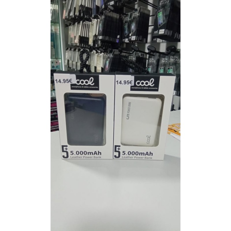 Powerbank Cool Leather 5000 mAh em cor branco