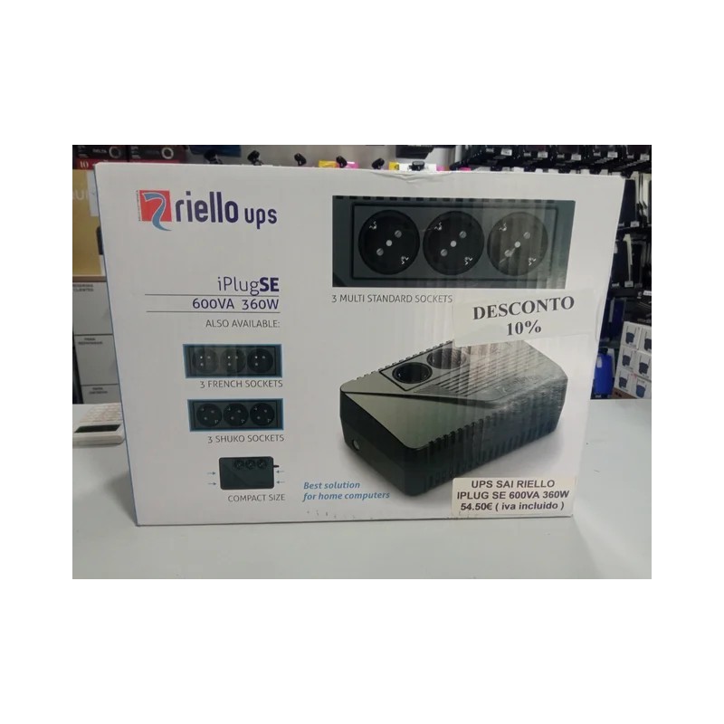 Ups riello iplug se 600va 360w