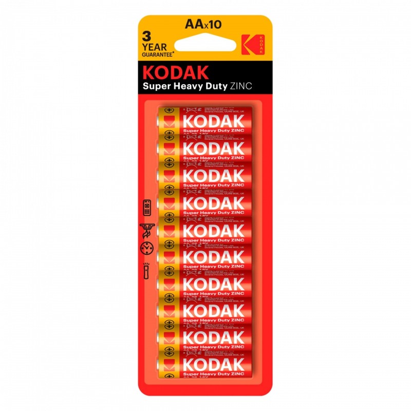 Pilha KODAK Zinc Super Heavy Duty AA 1.5V 10un