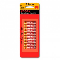 Pilha KODAK Zinc Super Heavy Duty AAA 1.5V 10un