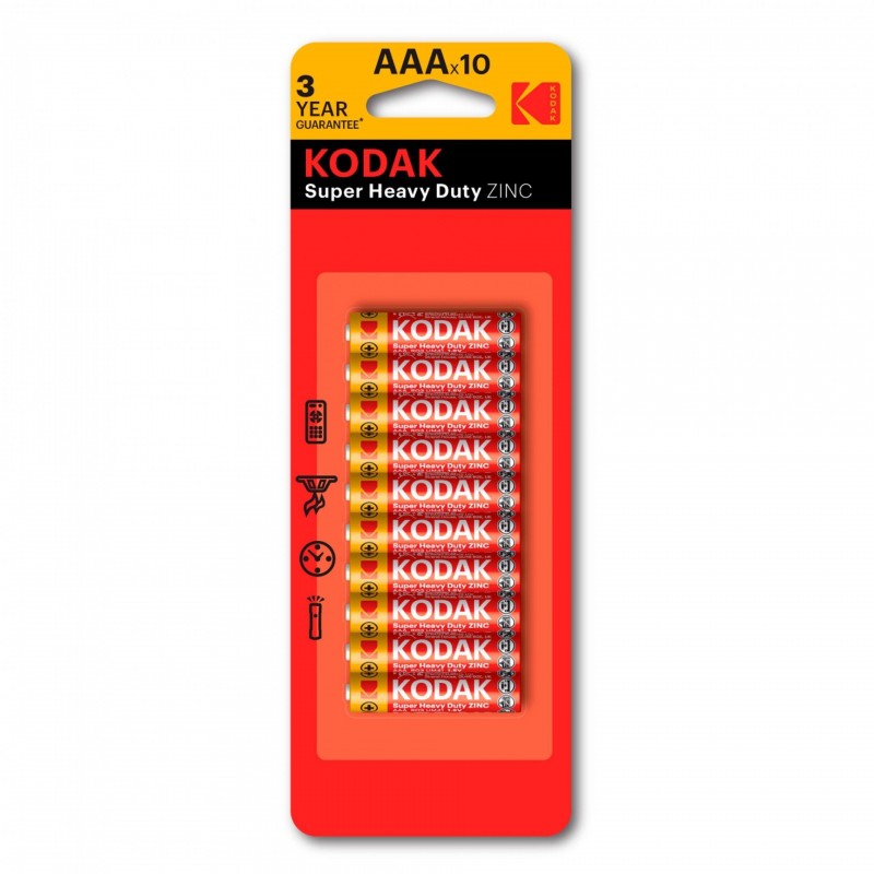 Pilha KODAK Zinc Super Heavy Duty AAA 1.5V 10un