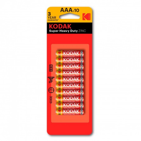 Pilha KODAK Zinc Super Heavy Duty AAA 1.5V 10un