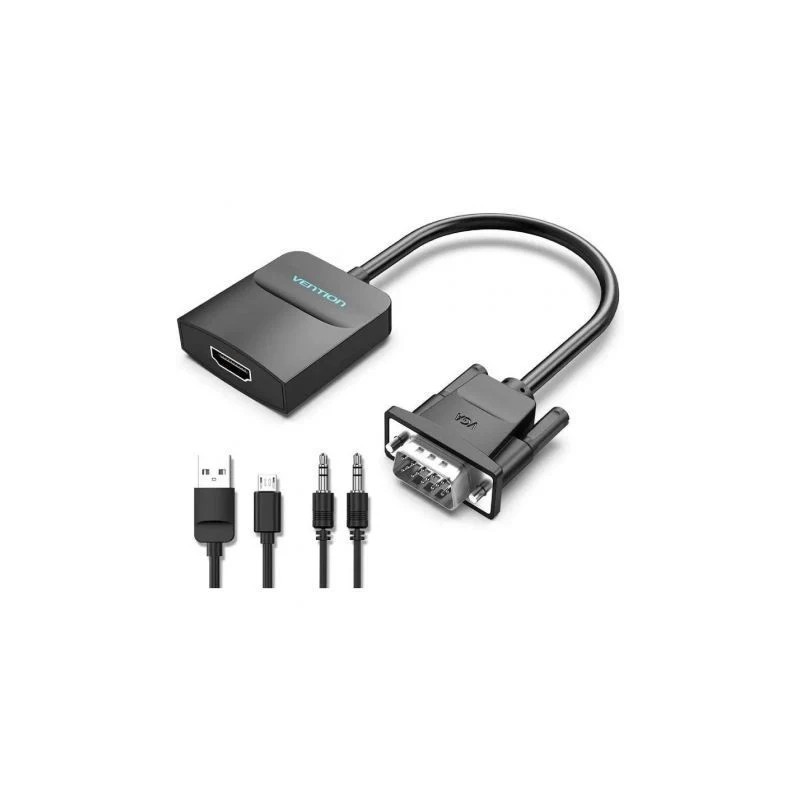 Cabo Adaptador Vention VGA Macho - HDMI Femea 50cm Preto