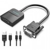 Cabo Adaptador Vention VGA Macho - HDMI Femea 50cm Preto