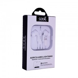 Auscultadores stereo brancos COOL com micro para iPhone - Borracha intra-auricular (Lightning Bluetooth)