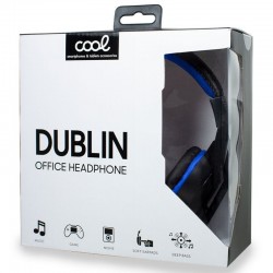 Auscultadores stereo COOL Dublin Office com microfone (preto-azul)