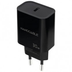 Carregador de parede Nanocable 10.10.2010/ 1xUSB Type-C/ 30W/ Preto