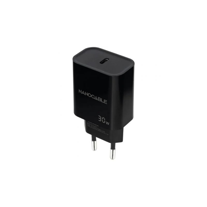 Carregador de parede Nanocable 10.10.2010/ 1xUSB Type-C/ 30W/ Preto