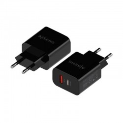Carregador de parede Aisens A110-0682/ 1xUSB Type-C/ 1x USB/ 20W preto