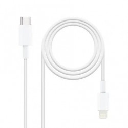 Cabo de nanocabo USB 2.0 Type-C Lightning 10.10.0600/ USB Type-C Macho - Lightning Macho/ 50cm/ Branco