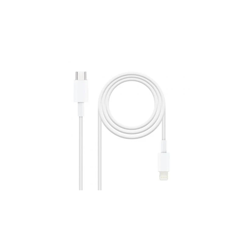 Cabo de nanocabo USB 2.0 Type-C Lightning 10.10.0600/ USB Type-C Macho - Lightning Macho/ 50cm/ Branco