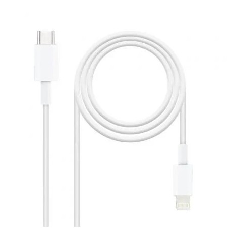 Cabo de nanocabo USB 2.0 Type-C Lightning 10.10.0600/ USB Type-C Macho - Lightning Macho/ 50cm/ Branco