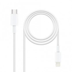 Cabo de nanocabo USB 2.0 Type-C Lightning 10.10.0602/ USB Type-C Macho - Lightning Macho/ 2m/ Branco