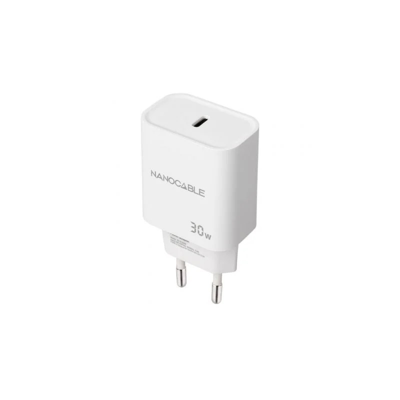 Carregador de Parede Nanocable 10.10.2009/ 1xUSB Type-C/ 30W/ Branco