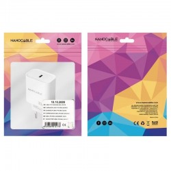 Carregador de Parede Nanocable 10.10.2009/ 1xUSB Type-C/ 30W/ Branco