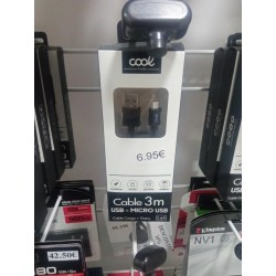 Cabo USB a micro USB cool 3mts Preto