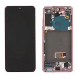 Ecrã + Touch Samsung S21 5G , SM-G991B com frame Phantom Pink Original Service Pack