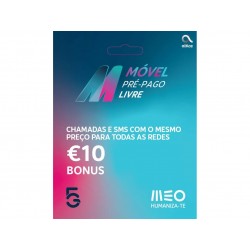 Cartão Sim Meo Móvel Pré-Pago Livre 10€ Bonus