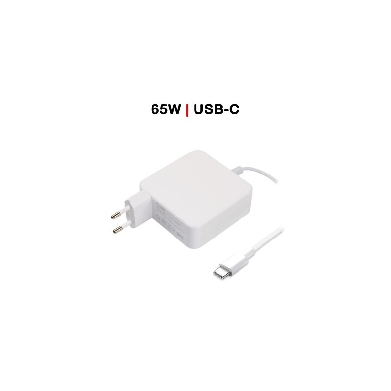 CARREGADOR USB TIPO C USB-C 65W 5V/2,4A 9V/3A 12V/3A 15V/3A 18V/3A 20V/2,25A 20,3V/3A 65W Branco