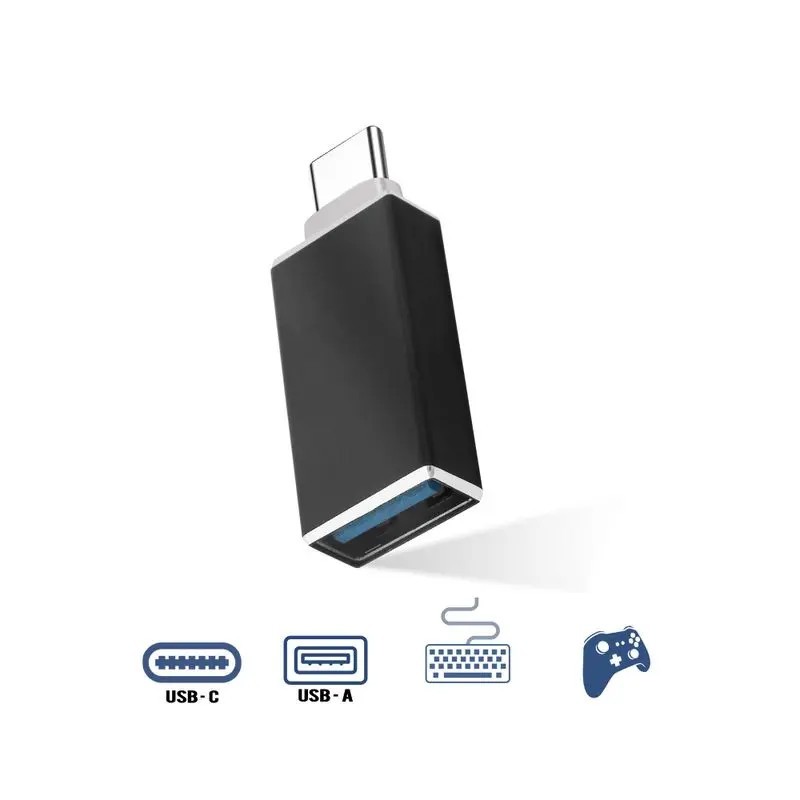 Adaptador OTG USB Fêmea para USB-C 3.0 - Preto