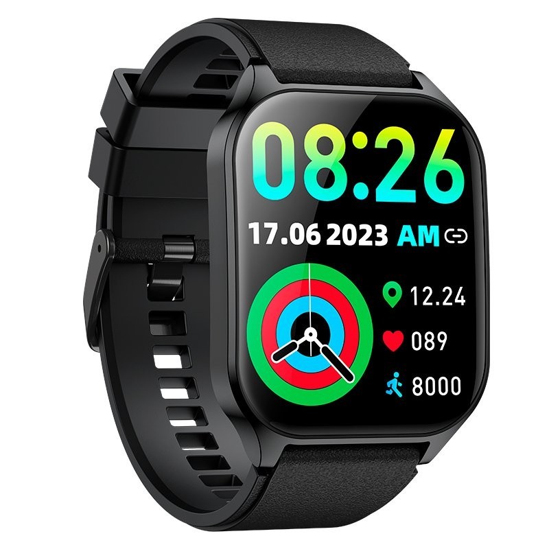 Smartwatch Cool Amoled Curvo Preto (Chamadas, Saúde, Desporto)