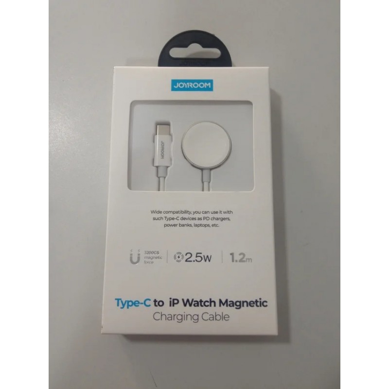 Carregador Apple watch 1/2/3/4/5/6/se/7/8 branco 1.2mts