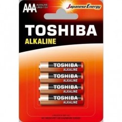 Pack de 4 pilhas alcalinas AAA Toshiba LR03 / 1,5 V / alcalinas