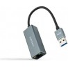 Conversor USB 3.0 para Gigabit Ethernet 10/100/1000Mbps 0.15M Nanocable Alumínio Cinza