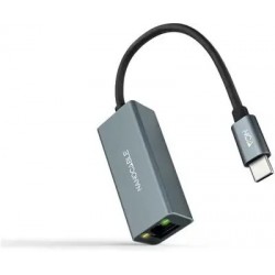 Conversor USB-C para Gigabit Ethernet 10/100/1000Mbps 0.15M Nanocable Alumínio Cinza