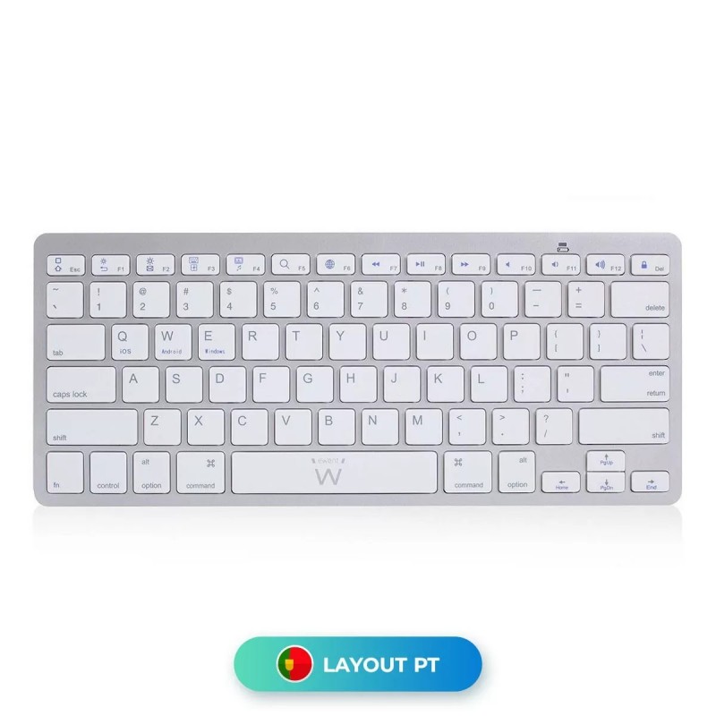 Teclado Ewent EW3119 Bluetooth Prateado Teclado Ewent EW3119 Bluetooth Prateado
