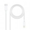 Cabo de nanocabo USB 2.0 Type-C Lightning 10.10.0601/ USB Type-C Macho - Lightning Macho/ 1m/ Branco