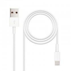 Cabo USB 2.0 Lightning Nanocable 10.10.0401 / USB Macho - Lightning Macho/ 1m/ Branco
