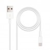 Cabo USB 2.0 Lightning Nanocable 10.10.0401 / USB Macho - Lightning Macho/ 1m/ Branco