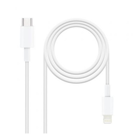 Cabo de nanocabo USB 2.0 Type-C Lightning 10.10.0602/ USB Type-C Macho - Lightning Macho/ 2m/ Branco