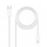 Cabo de nanocabo USB 2.0 Type-C Lightning 10.10.0602/ USB Type-C Macho - Lightning Macho/ 2m/ Branco