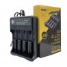 Carregador pilhas USB BMAX 3.7V, BH-042100-04U 4 slots