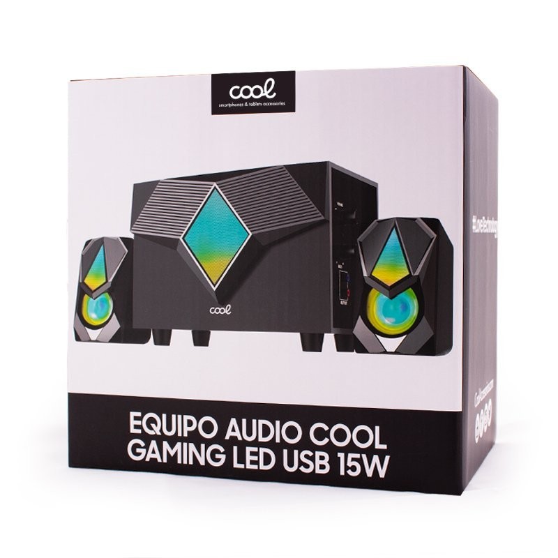 Colunas para PC COOL LED USB 15W gaming Colunas para PC COOL LED USB 15W gaming