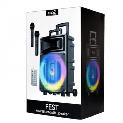 Coluna Alto-falante Musical Bluetooth (2 microfones + controle remoto) COOL Fest 60W