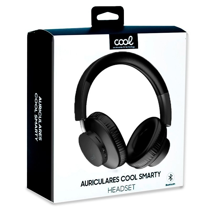 Auscultadores Stereo Bluetooth COOL Smarty Pretos Auscultadores Stereo Bluetooth COOL Smarty Pretos