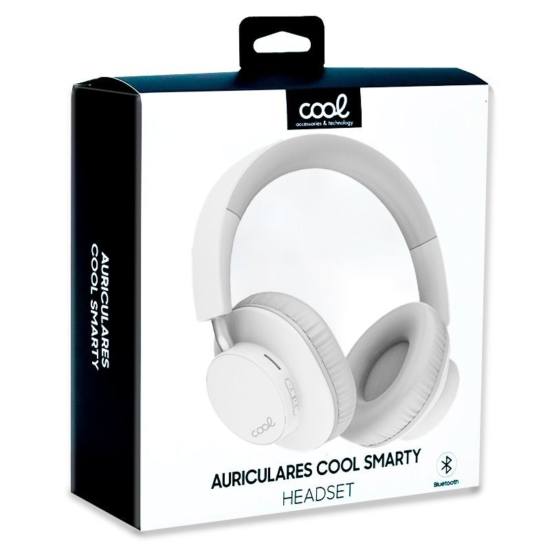 Auscultadores Stereo Bluetooth COOL Smarty Brancos Auscultadores Stereo Bluetooth COOL Smarty Brancos