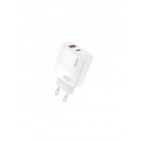 Carregador GaN IDUSD D130B PD 65W 2 portas USB-A e USB-C