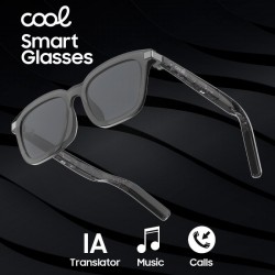 Smart Glasses COOL IA Unissex Óculos de Sol inteligentes Pretos (Chamadas, Música, Tradução)