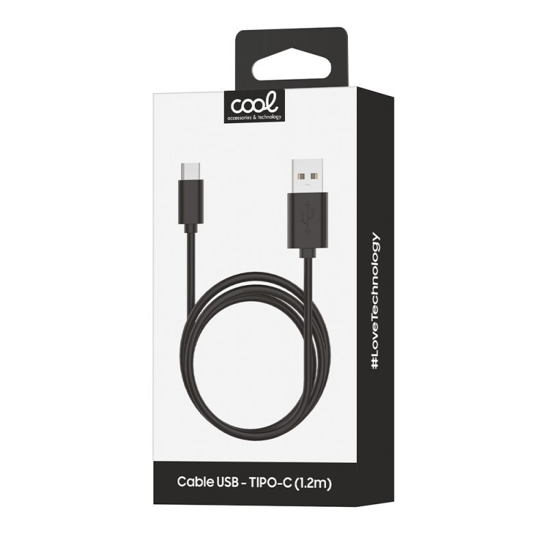 Cabo USB a USB TYPE-C (1,2 metros) Branco 2,4 Amp Preto