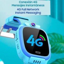 Smartwatch COOL Kids 4G GPS Azul Silicone (Localização, Chamadas de Vídeo, SIM)