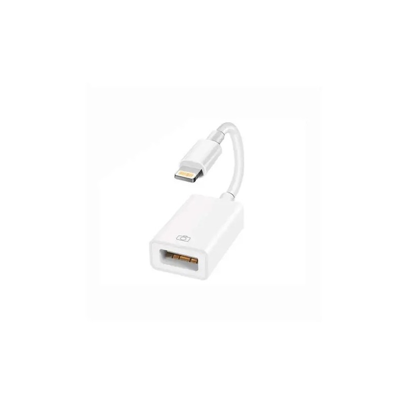 Cabo Adaptador OTG lightning para USB para Apple Ipad 4 / Retina / mini, Iphone 5 / 5S / 5C / 6/6 Plus / 6S / 6S Plus cor branca