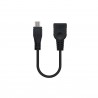 Cabo USB 2.0 OTG, tipo Micro B/M-A/F, Preto, 15 cm