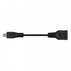 Cabo USB 2.0 OTG, tipo Micro B/M-A/F, Preto, 15 cm
