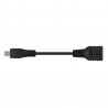 Cabo USB 2.0 OTG, tipo Micro B/M-A/F, Preto, 15 cm