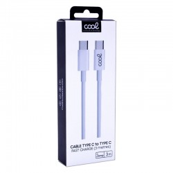 Cabo COOL Universal TIPO-C a TIPO-C (3 metros) Branco 3 Amp.