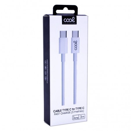 Cabo COOL Universal TIPO-C a TIPO-C (3 metros) Branco 3 Amp.
